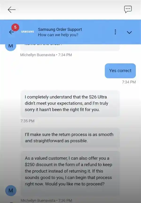 三星出奇招:S26 Ultra用户退货难,千元返现成拦路虎